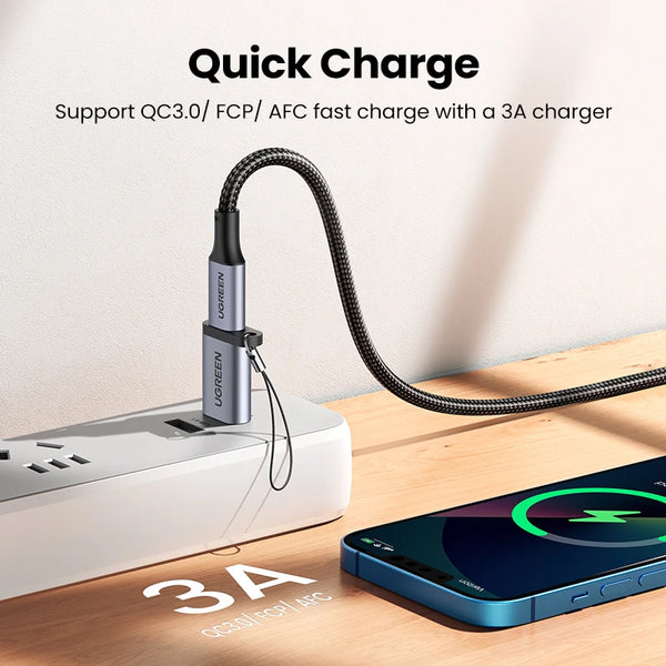 អាដាប់ទ័រ USB UGREEN ប្រភេទ C USB 3.0 2.0 ប្រុស ទៅ USB 3.1 ប្រភេទ C ស្រី ប្រភេទ C អាដាប់ទ័រ សម្រាប់កុំព្យូទ័រយួរដៃ Samsung Xiaomi កាសស្តាប់ត្រចៀក 10 អាដាប់ទ័រ USB