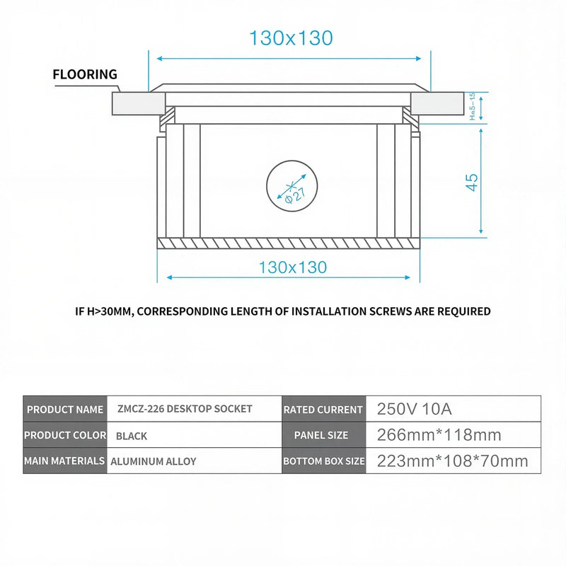 Multifunctional Slow-Rise Pop-Up Socket with UK USB/HDMI - Aluminum Alloy Embedded Conference Desk Socket