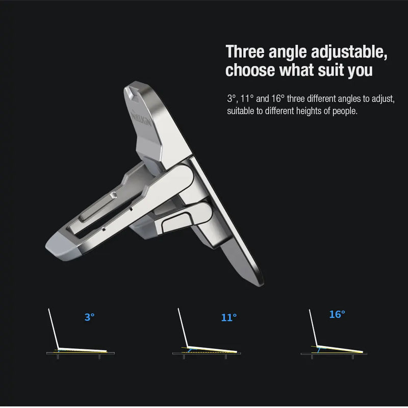 NILLKIN 1 Pair Laptop Stand Portable Aluminum Notebook Stand 11.6-17inch for iPad for Macbook Air for HP For Lenovo For Asus