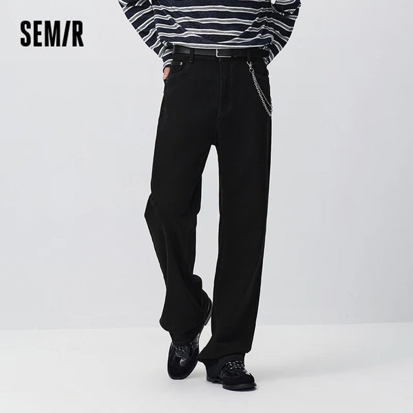 ខោខូវប៊យ Semir សម្រាប់បុរស រាងរលុង ជើងប៉ោង រចនាបថទំនើប ព័ត៌មានលម្អិតអំពីខ្សែសង្វាក់ ឆ្នាំ២០២៦ សម្លៀកបំពាក់ប្រចាំថ្ងៃរដូវរងាថ្មី រចនាបថធម្មតាសម្រាប់ទីក្រុង
