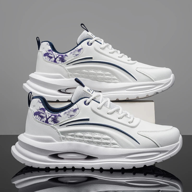 Men's casual lightweight sneakers Four seasons new breathable soft-sole outdoor racing running shoes student speed sports shoes