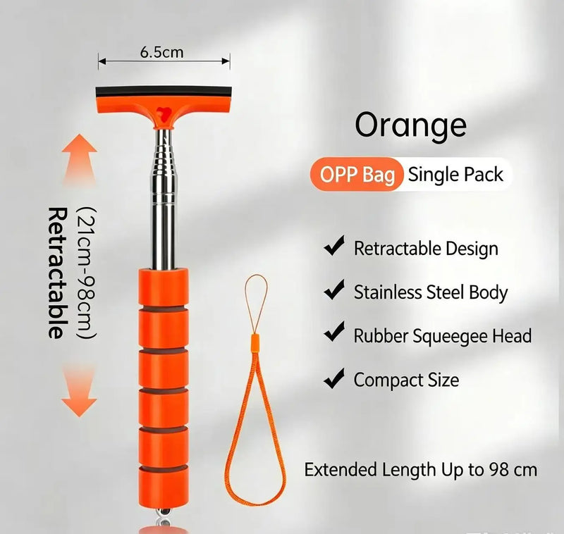 Car Rearview Mirror Wiper Cleaning Tool Auto Glass Mist Cleaner Scraper Car Accessories Handle Telescopic Window Cleaning Brush