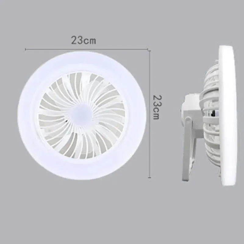 Camping Fan 3-speed With 3-Color Lighting Desktop Standing Hooked Fan Light USB Rechargeable for Outdoor And Indoor