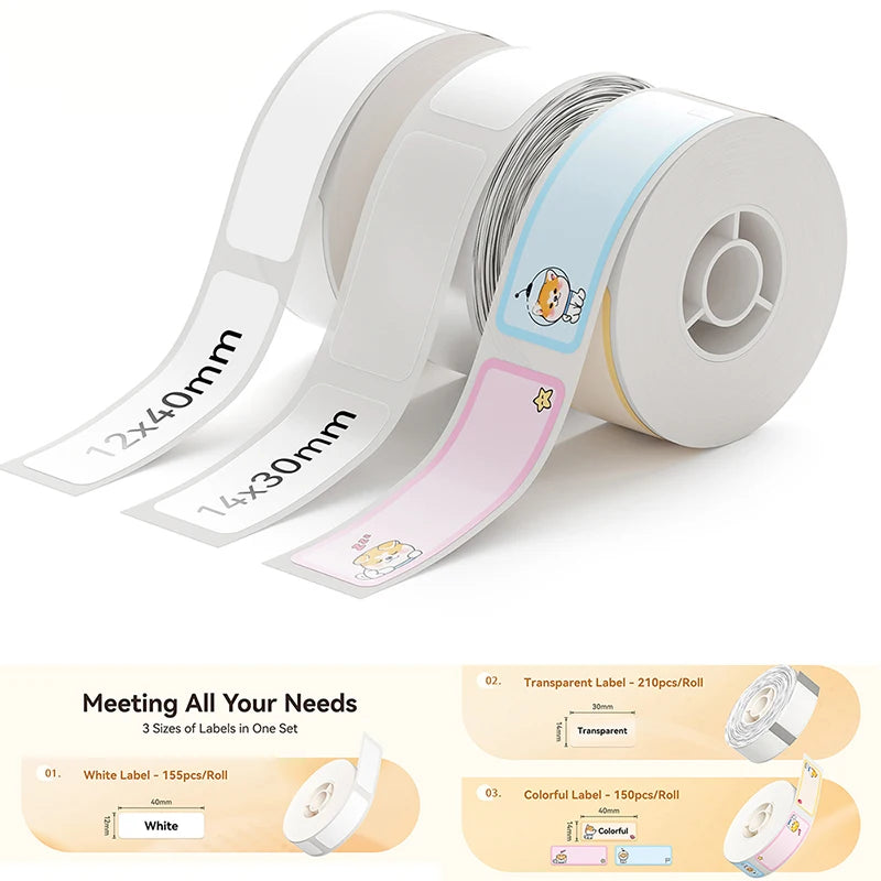 Niimbot Thermal Label Paper 3 Rolls/Set Waterproof Scratch-Resistant Tape Sticker for D110 D11 D101 H1 H1S Smart Label Printer