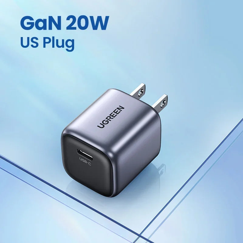 UGREEN 20W 30W GaN Charger PD Fast USB Type C Charger USB C PD3.0 QC3.0 Quick Charging For iPhone 16 15 14 Mobile Phone Charger