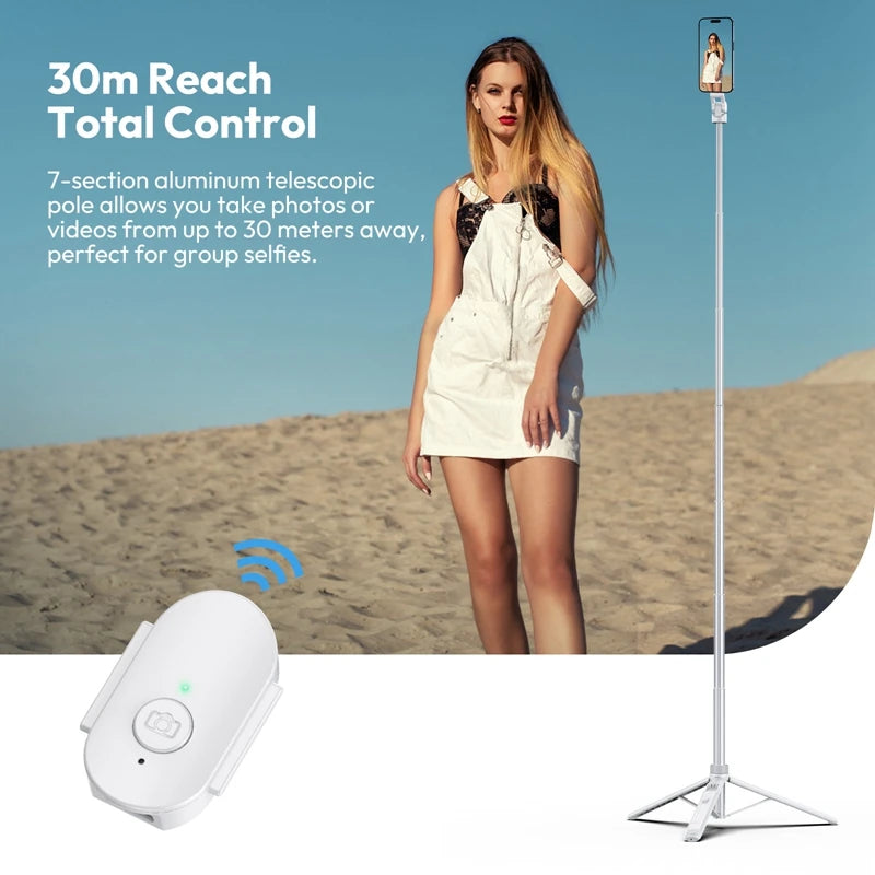 ជើងកាមេរ៉ា Ulanzi TT88 1.44M Overhead Selfie Stick Phone Tripod ជាមួយ Magnetic Clamp ជើងកាមេរ៉ាបន្ថែមឥតខ្សែសម្រាប់ការផ្សាយផ្ទាល់ Vlog
