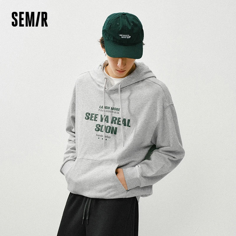 Semir Stylish Hoodie Unisex 2026 Spring Fashion Print Couple Style Loose Casual Comfortable Versatile Pullover Top