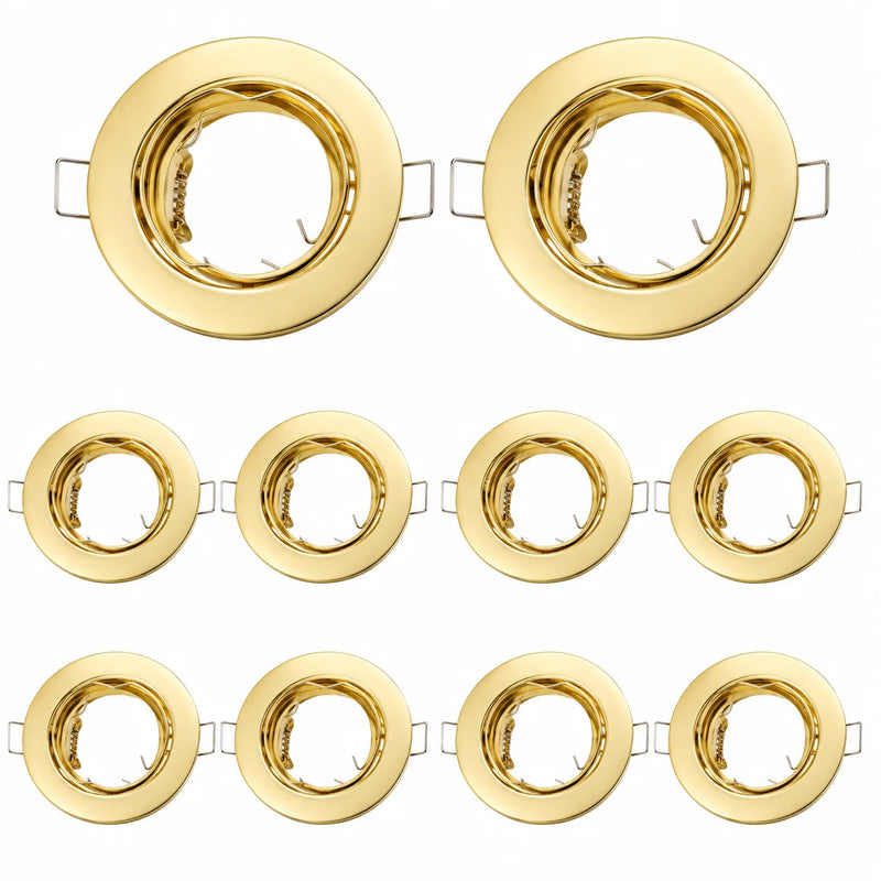 ស៊ុមភ្លើងបំភ្លឺ JOYINLED ពណ៌មាស GU10 MR16 1/10 ដុំ សម្រាប់ដាក់ភ្លើងពិដាន រាងជារង្វង់ កាត់ចេញទំហំ 60mm