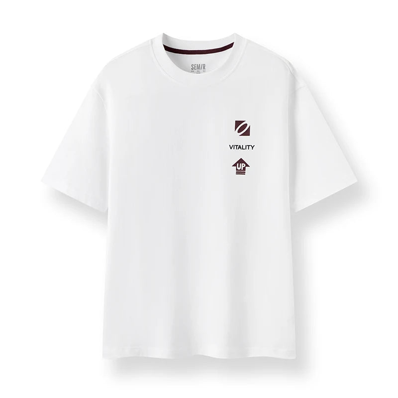 Semir Mens Tshirt 2026 Pure Cotton Knitted Number Printed Light Sports Style Casual Fashion Soft