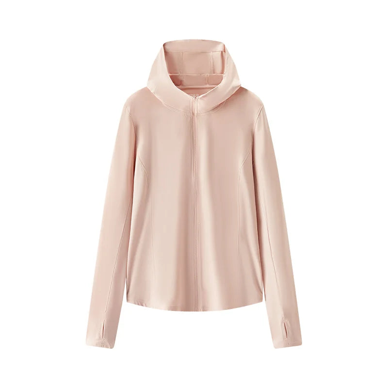 Semir Women UV Protection Jacket Short Cool Feeling Mesh Spliced Hooded Regular Shoulder Slim 2026 Outdoor Daily Fashion Wear