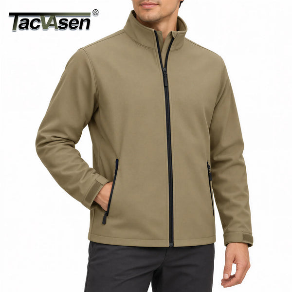 TACVASEN Men's Softshell Fleece Lined Waterproof Jacket Winter Thermal Trekking Waterproof Rain Coat For Outdoor Hiking Jackets