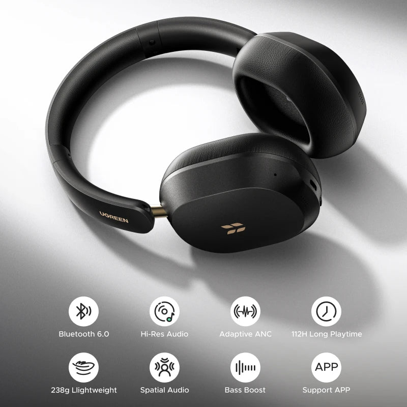 2026 Newly Upgraded UGREEN Max5s Over-ear Bluetooth Wireless Headphones 45dB Hybrid ANC Noise Canceling 112H Long Playtime