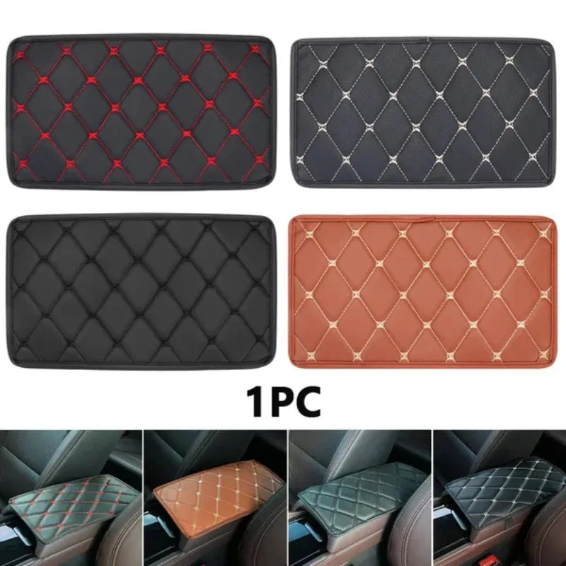 1PC Arm Rest Car PU Leather Auto Armrests Cushion Storage Box Cover Mats Arm Rest Protector Pad Car Interior