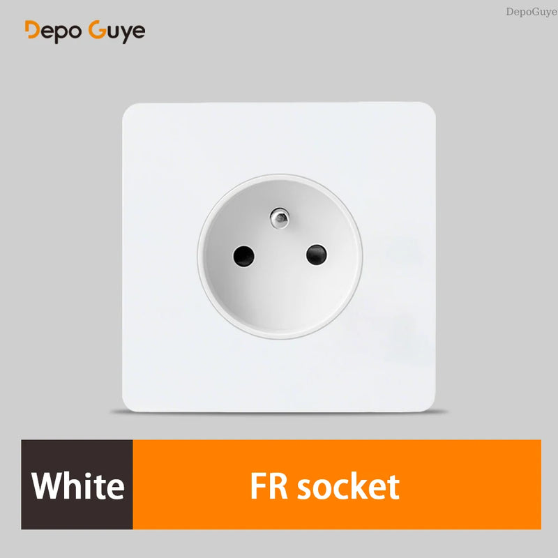 Retro EU French Standard Metal Double USB Wall Power Socket,Brushed Stainless Steel Antique Outlet with Type-c Usb Charing Port