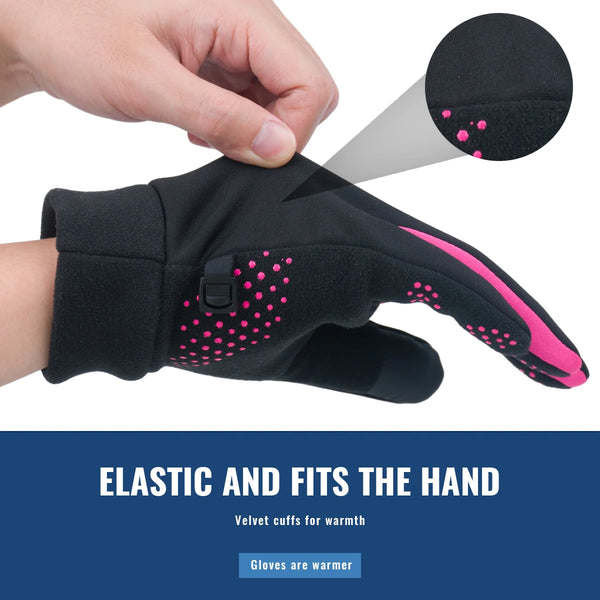 WRELS Winter Warm Thermo Gloves Thermo Gloves Plus Velvet Gloves Waterproof Touch Screen Gloves for Men Women Outdoor Sport