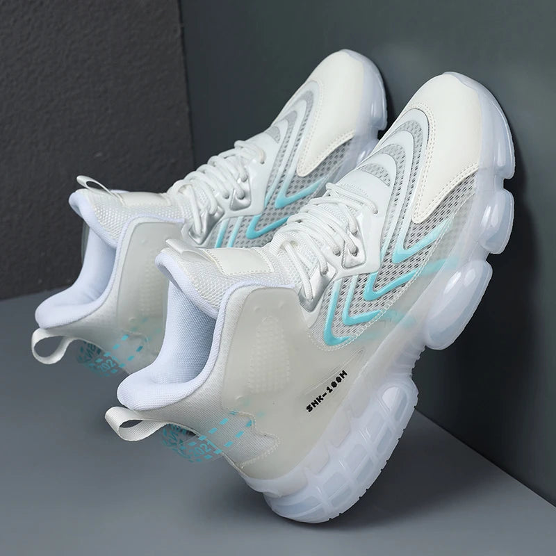 Mens Sports Shoes High Top Breathe Mesh Cosy Casual Shoes Large Size Outdoor Anti Slip Trend Training Running Shoes Men