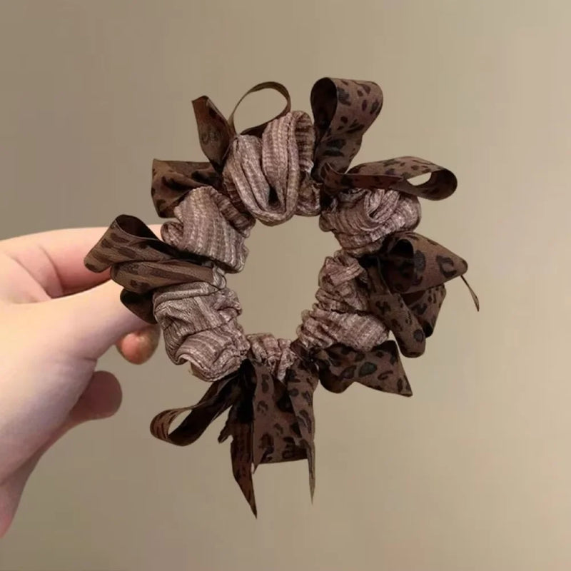 1pc Fashion Dongdaemun Inspired Woven Bow Scrunchies Large Intestine Hair Bands High Ponytails Meatball Buns Premium Textured