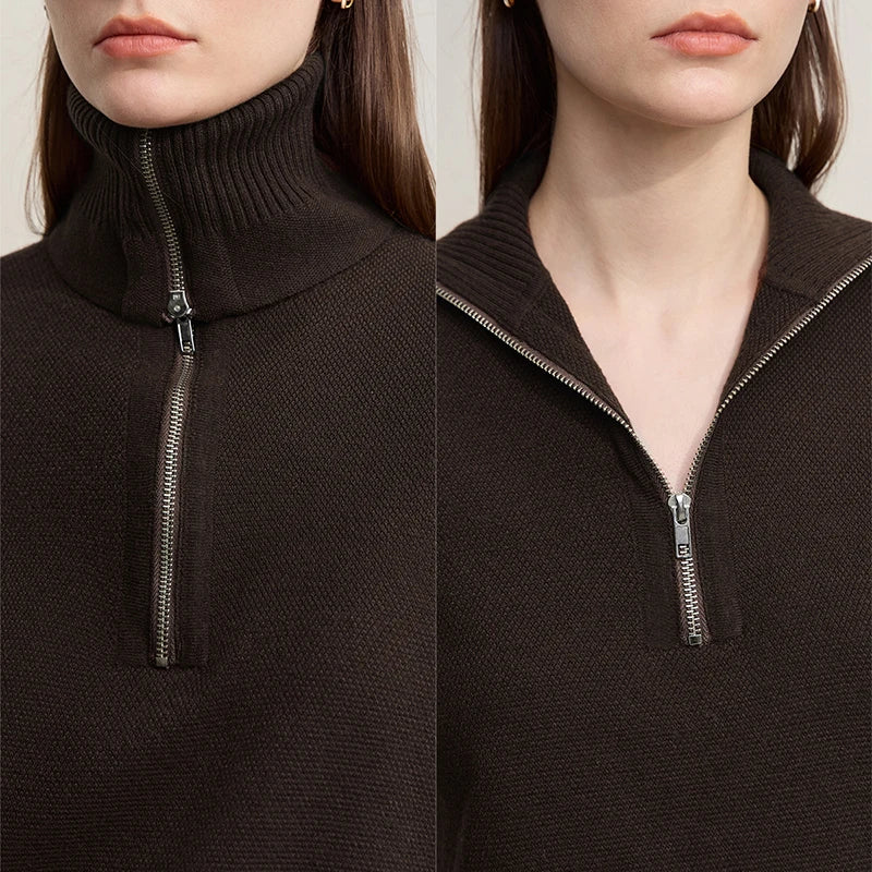 AMII Women's Sweater Turtleneck Pullover Long Sleeve Sweater 2026 Autumn New Minimalist Solid Color Sweaters For Women 12543092