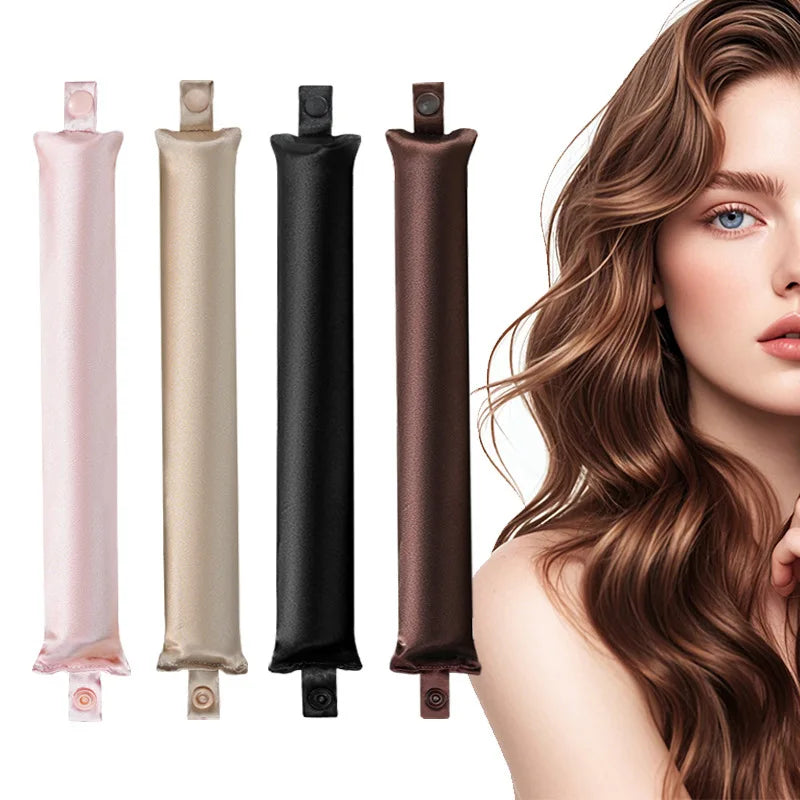 Hatless curling iron; heatless curling rod; night soft curls, heatless curling tube, satin curling rod head，Lady's hair curlers