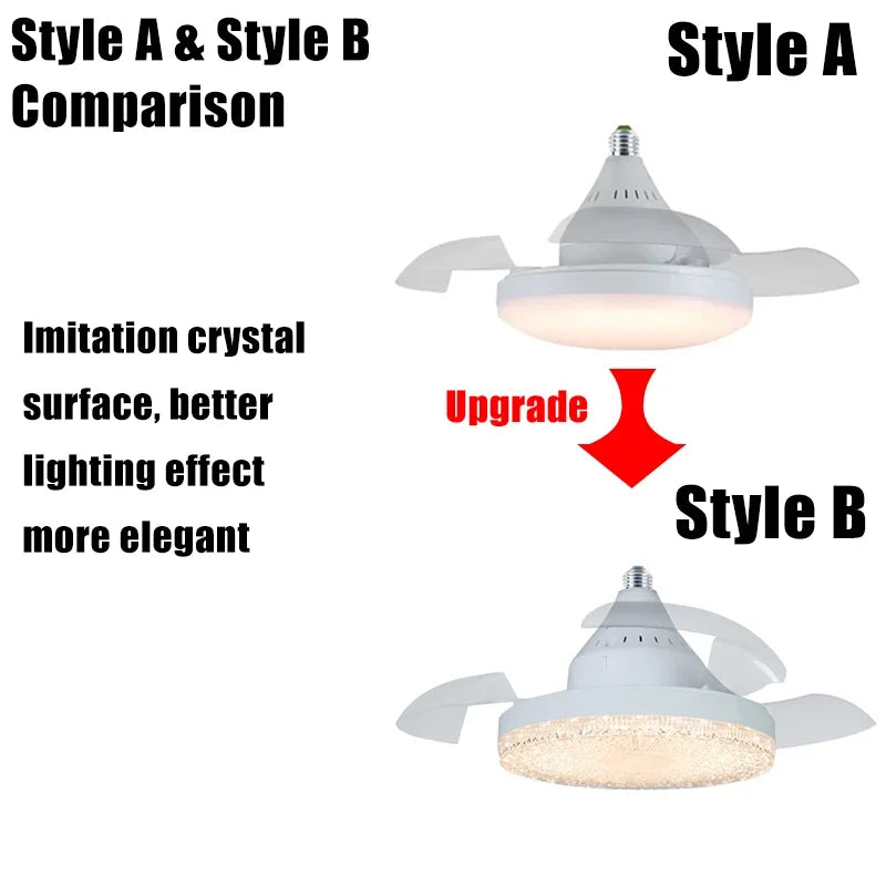 Modern Smart Led Ceiling Fans Crystal Acrylic Invisible Fan APP Remote Control Ceiling Fans with Light Bedroom Living Room