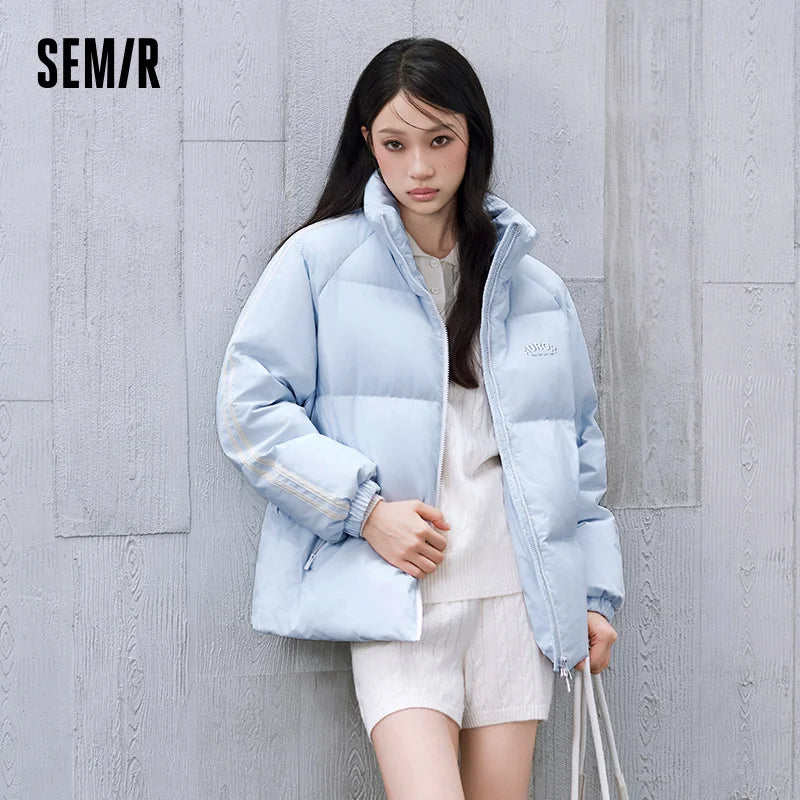 Semir Women Down Jacket 90 Percent Down Fill Water Repellent Windproof Raglan Sleeve Stand Collar Sport Style 2026 New