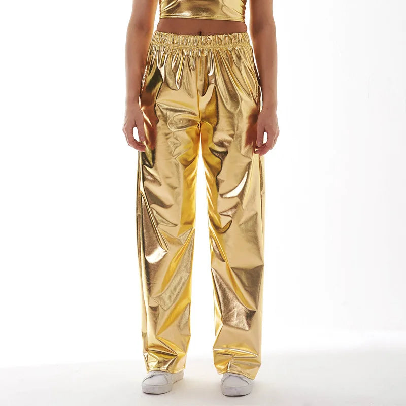 2026 Women Fashion Aurora Laser Gradual Change High Waist Straight Pants, Thin Female Stretch Trousers, 2025 New