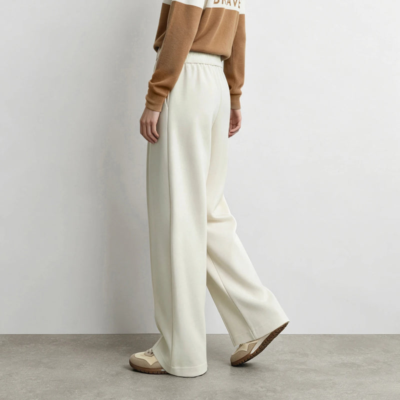 Amii Curved Pants Drawstring Waist Loose Fit Slimming Casual Commuter Minimalist 2026 Winter Women's Trousers 12624038