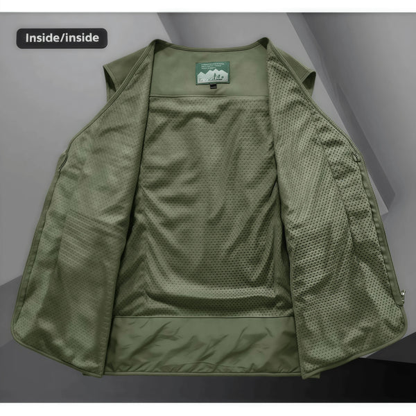 Large Size Casual photography jacket  multi-pocket vest men's waistcoat outdoor  quick-drying V-neck lightweight fishing vest
