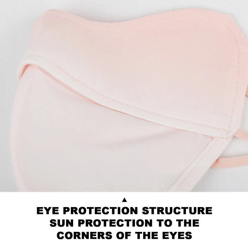 Ice Silk Sunscreen Mask Women Outdoor Cycling Hiking Sun Protective Face Mask Adjustable Breathable Cool Anti-UV Sun Face Cover