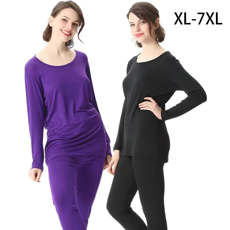 XL-7XL Pijama Feminino New Loose Plus Size Sleepwear Modal Cotton Comfortable Winter Pajamas Women Long Sleeve Underwear Set