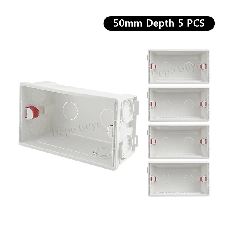 Wall-mounted internal mounting box, white wall wire bottom box, suitable for 146mm*86mm EU UK standard switches and sockets