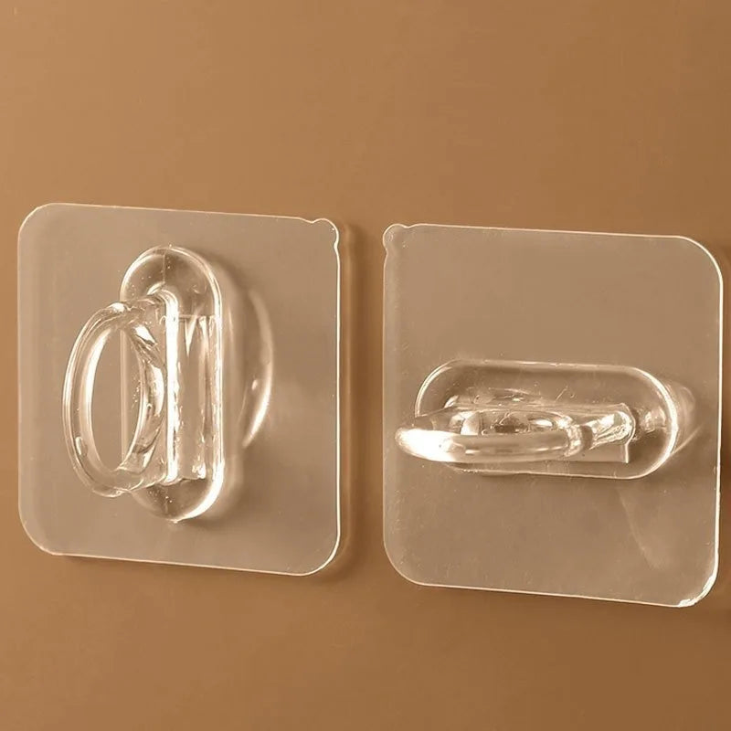2/4pcs Practical Transparent Duty Adhesive Hooks.Multi-Functional Wall Mounted,Durable,Easy Installation.self-adhesive hooks