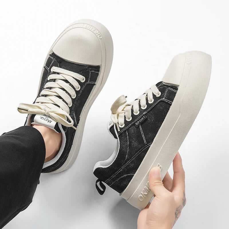 Men's Thick sole casual shoes four seasons soft-sole lightweight outdoor walking shoes fashion comfort youth Joker board shoes