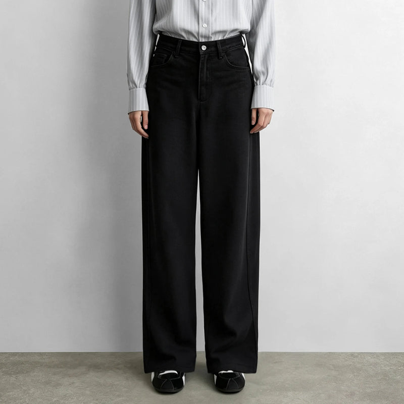 Amii Minimalist Women Jeans Loose Wide Leg Pants 2026 New Autumn Casual Cozy Breathable Cotton Commute Women's Pants 12623043