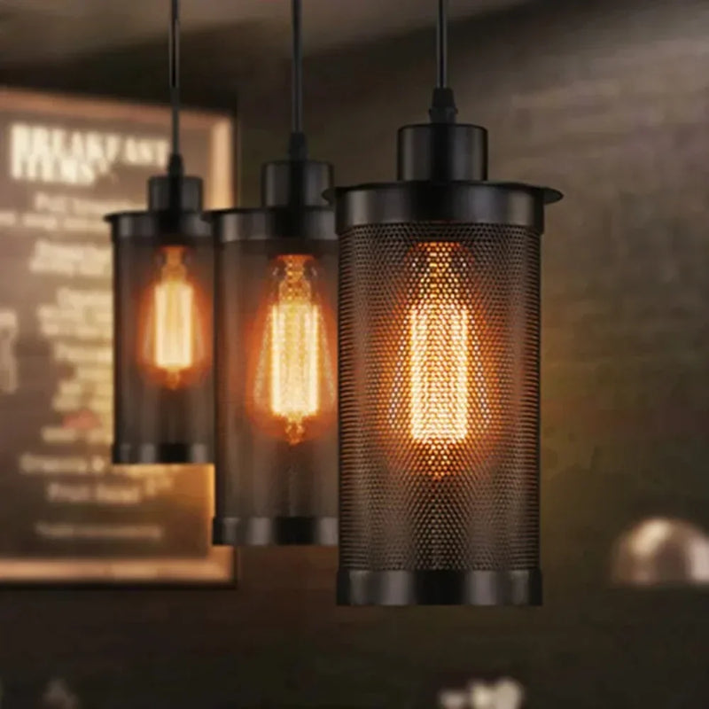 American Industrial Chandelier, Barbed Wire Pendant Light, Retro Loft Lighting for Bar, Staircase, Porch, Aisle Decor