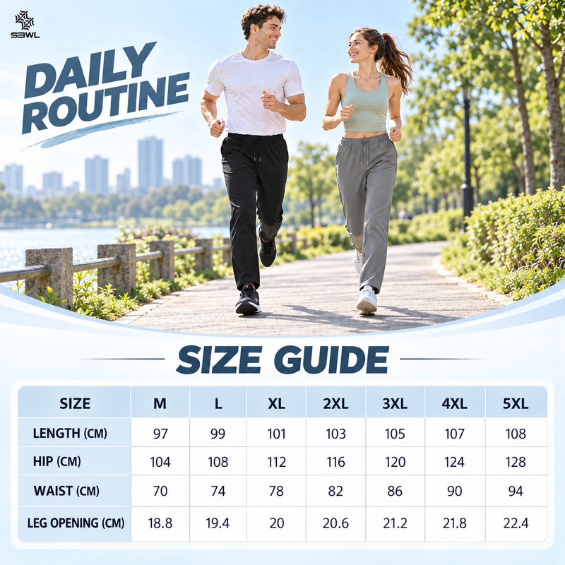 SBWL Men's Solid-Color Outdoor Sports Stretch Pants High-Quality Running Hiking Casual Wear Comfortable Fit Trousers