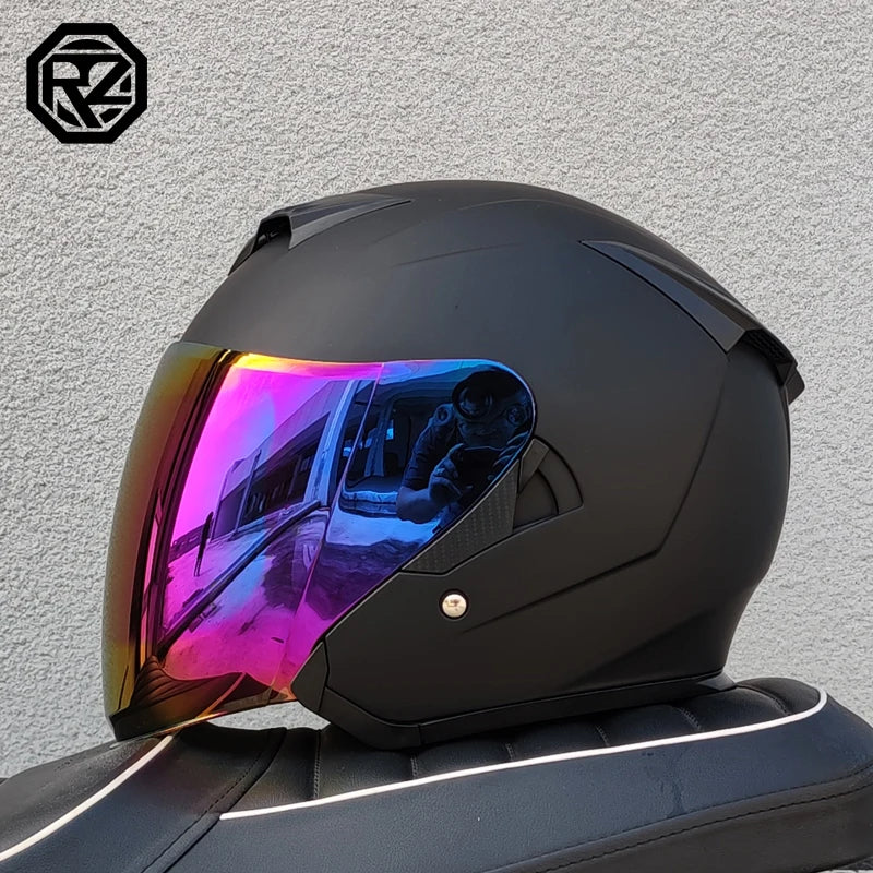 ORZ Motorcycle Vintage Half Helmet Summer Breathable Men Women Electric Jet Scooter Open Face Helmets capacetes de moto DOT