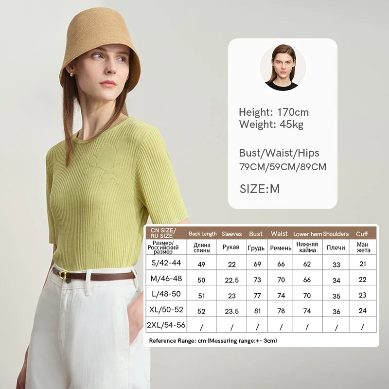 AMII Minimalism Office Lady 2026 Summer Sweater Women Half Sleeve O-Neck Solid Sweaters Fashion Slim Knitted Tees Tops 12552057