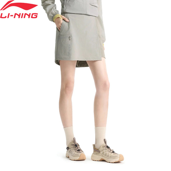 ខោកីឡាក្រៅផ្ទះ Li-Ning សម្រាប់នារី កាត់រាងអក្សរ A ស្ងួតរហ័ស ការពារកាំរស្មីយូវី 88% ប៉ូលីអាមីត 12% អេឡាស្តង់ ខោទ្រនាប់ LiNing Leisure ASKW042