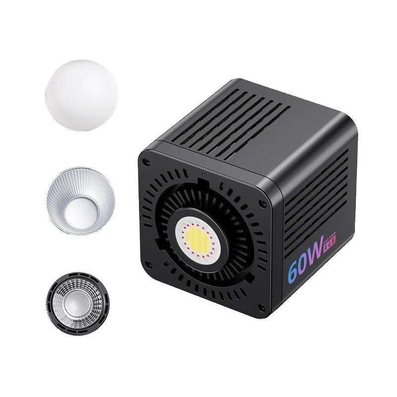 ភ្លើង Ulanzi C60 RGB ចល័ត 60W COB LED ភ្លើងវីដេអូ 2500-6500K 3300mAh Mini Bowens Mount ភ្លើងថតរូបសម្រាប់ការផ្សាយផ្ទាល់
