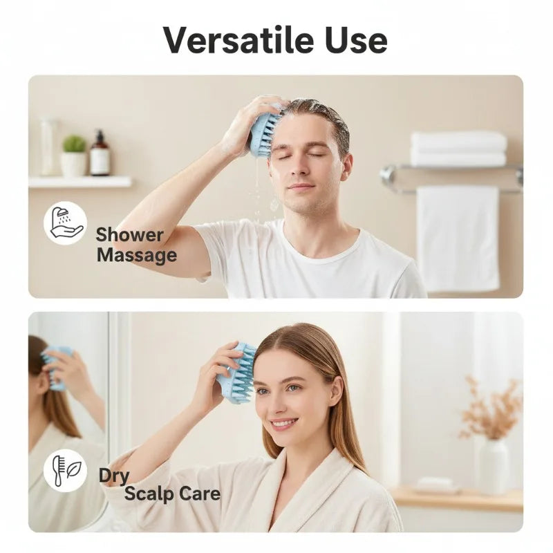 1pc Soft Silicone Wide Tooth Scalp Massage Comb Wet Dry Use Anti Dandruff Itch Relief Hair Washing Massager All Hair Types