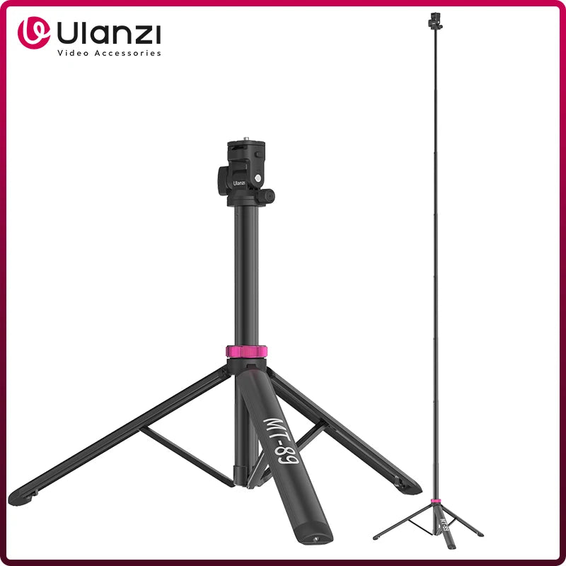 ជើងទ្រភ្លើង Ulanzi MT-89 2M អាចពង្រីកបានជាមួយបន្ទះបញ្ចេញរហ័សទំហំ 1/4 អ៊ីញ សម្រាប់កាមេរ៉ា DSLR ទូរស័ព្ទ វីដេអូ មីក្រូហ្វូន