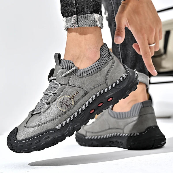 Handmade Men's Casual Shoes Breathable Men's Shoes Non-Slip Men's Sneakers Rubber Flats Shoes Comfortable Outdoor Walking Shoes
