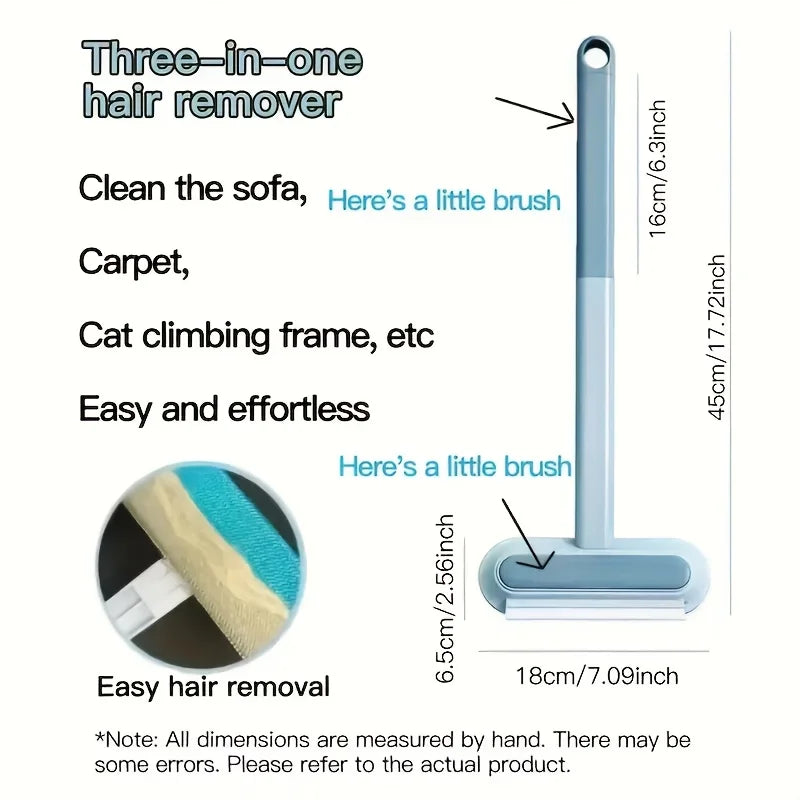 Multi-functional 2-in-1 Pet Hair Cleaning Brush-Washable and reusable, extended and durable handle, suitable for carpet/sofa/cat