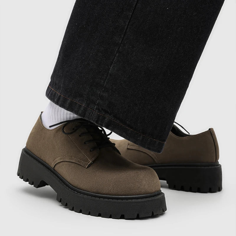Men's British thick-sole casual shoes four seasons new breathable light soft-sole comfort outdoor business dress walking shoes