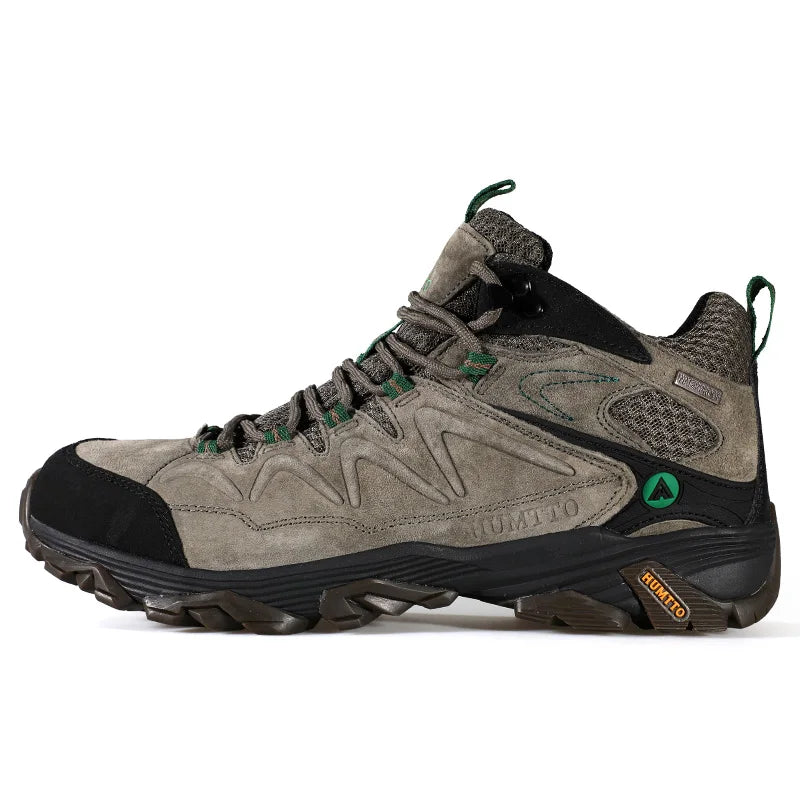 HUMTTO Hiking Shoes for Men Leather Waterproof Climbing Sneakers 2024 Sport Hunting Trekking Boots Breathable Outdoor Mens Shoes