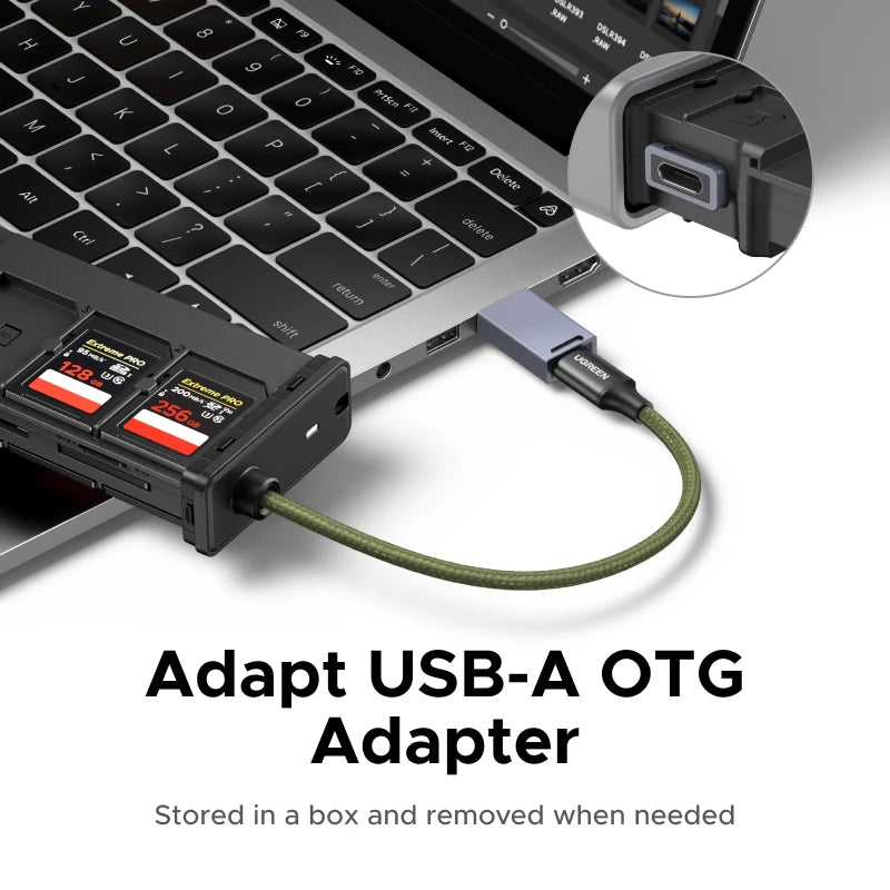 UGREEN USB-C Card Reader Storage Case High-Speed Memory Card Case OTG Adapter with 12 Slots Holder for Cameras SD TF Card Holder