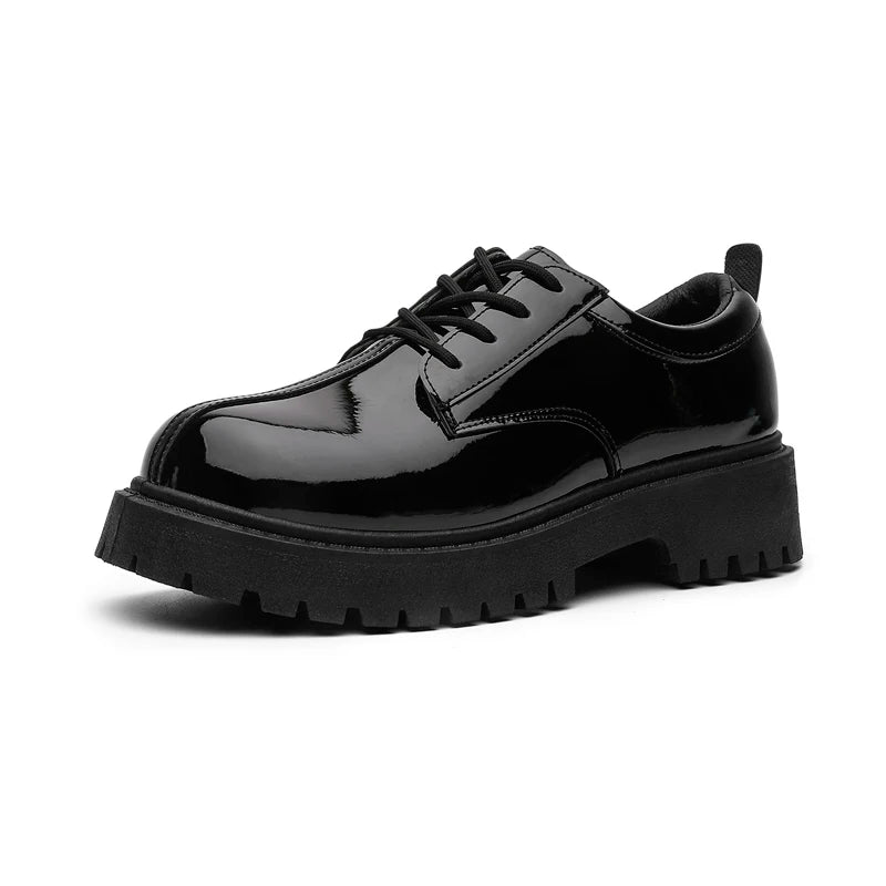 Men's British retro thick sole casual shoes Four seasons light breathable soft sole outdoor walking shoes business dress shoes