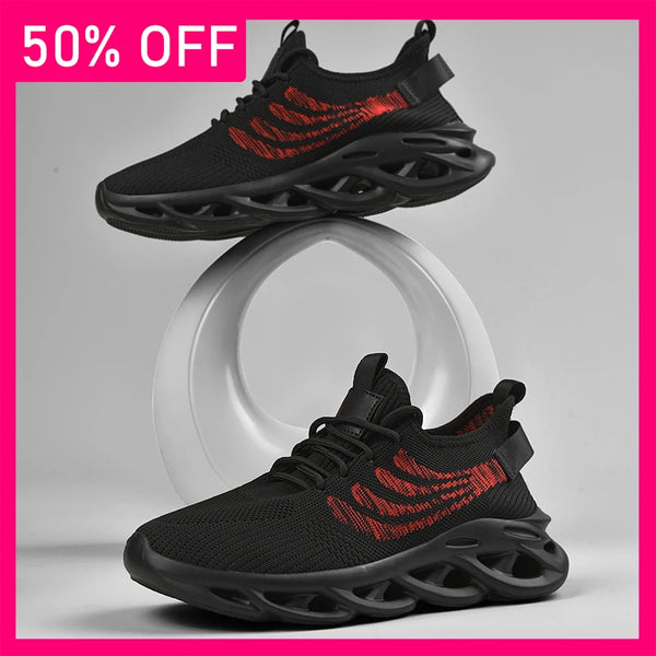 Men Sports Shoes Soft Mesh Breathable Lace Up Outdoor Walking Shoes New Soft Sole Rebound Comfort Casual Tennis Shoes for Men