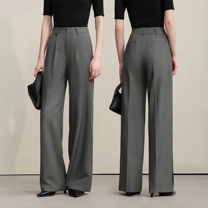 Amii Minimalist Women's Pants 2026 Summer New Solid Color Office Trousers Casual Versatile Straight Leg Pants For Women 12642084